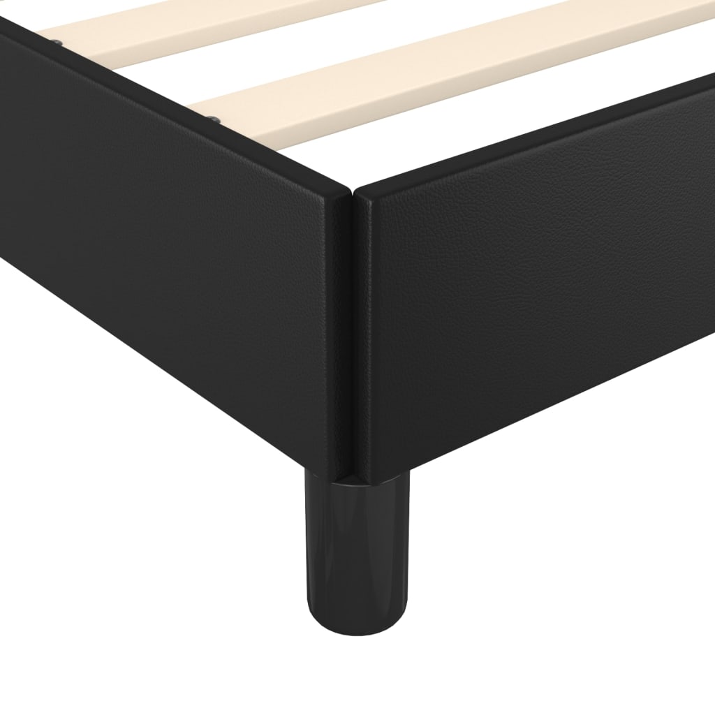 Bed Frame without Mattress Black 135x190 cm Double Double Faux Leather