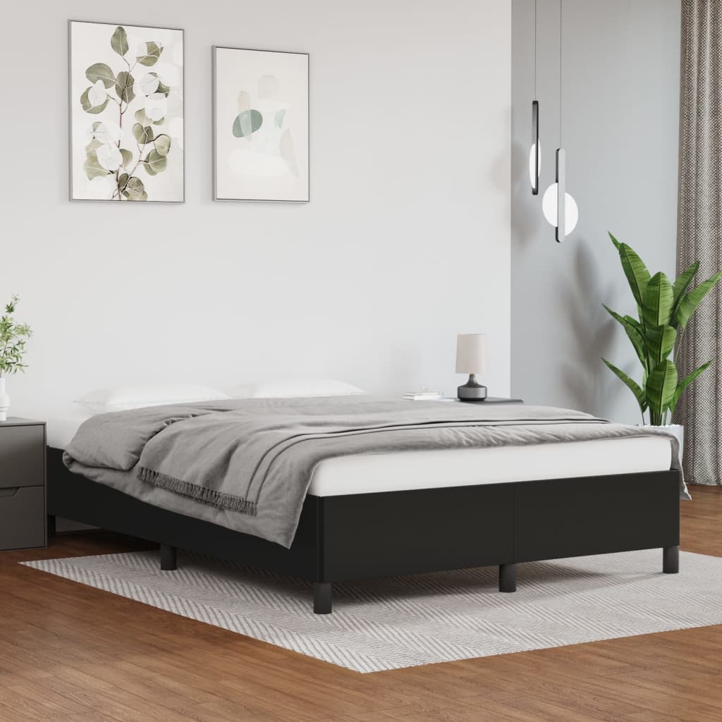 Bed Frame without Mattress Black 135x190 cm Double Double Faux Leather