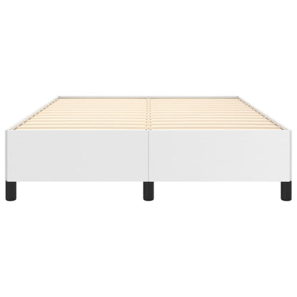 Bed Frame without Mattress White 135x190 cm Double Double Faux Leather