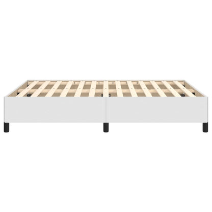Bed Frame without Mattress White 135x190 cm Double Double Faux Leather