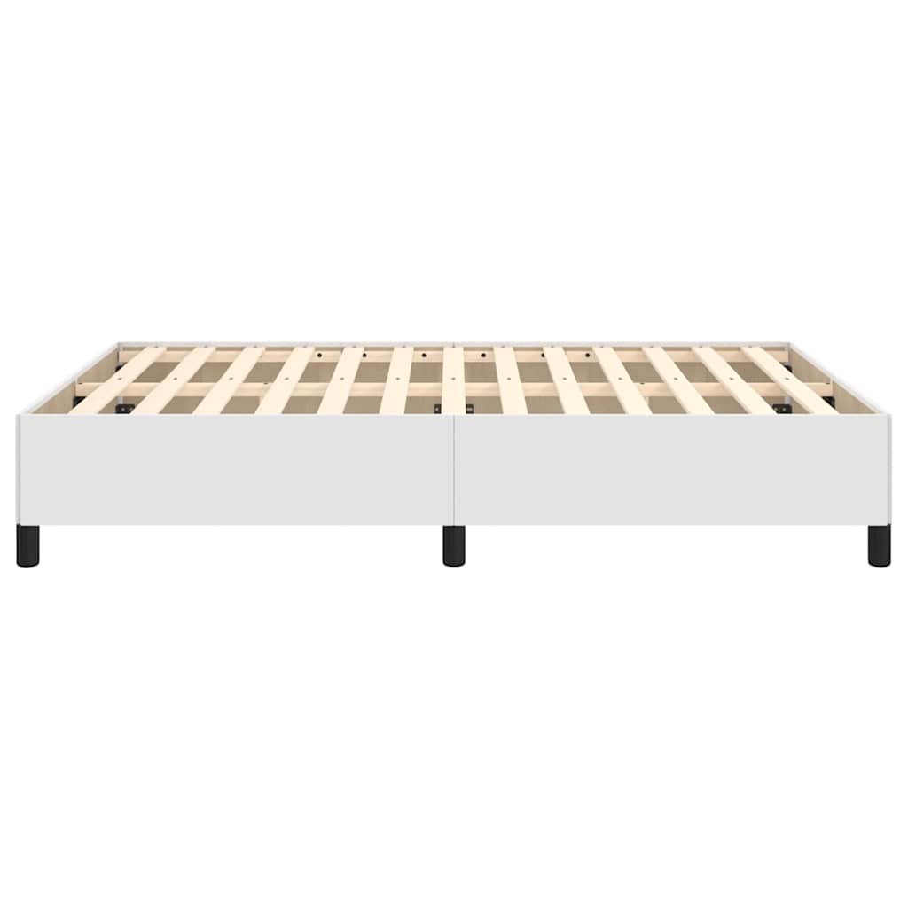 Bed Frame without Mattress White 135x190 cm Double Faux Leather