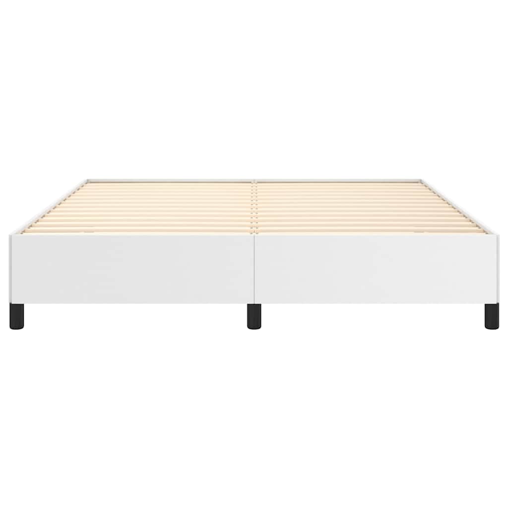 Bed Frame without Mattress White Super King Faux Leather