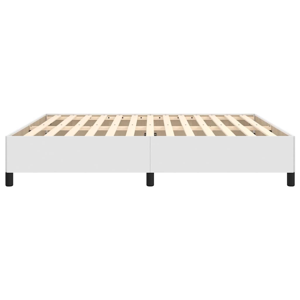 Bed Frame without Mattress White Super King Faux Leather
