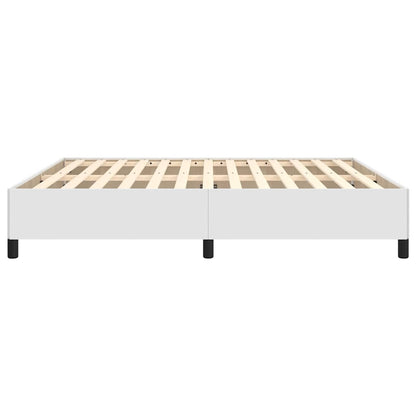 Bed Frame without Mattress White Super King Faux Leather