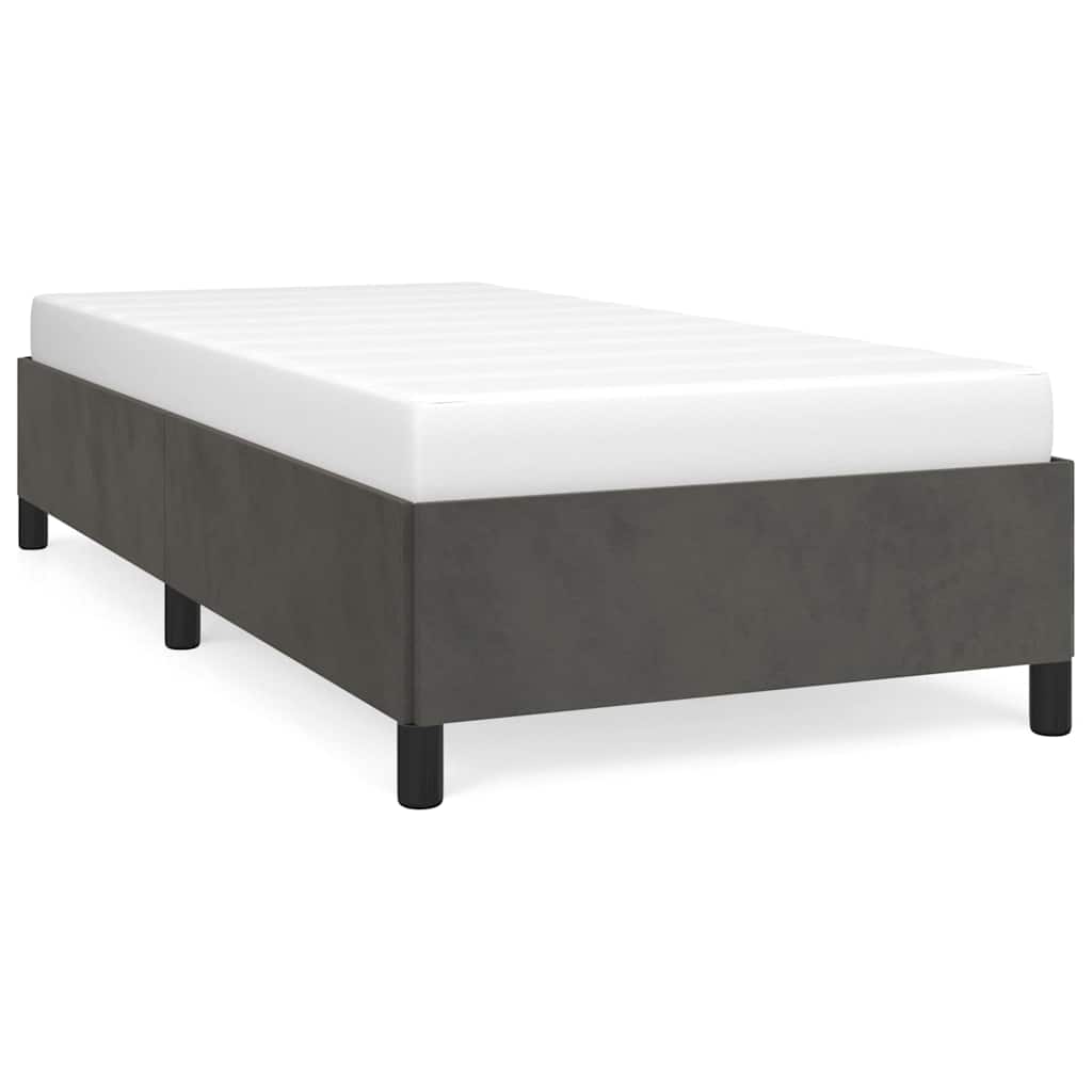 Bed Frame without Mattress Dark Grey 90x190 cm Single Velvet