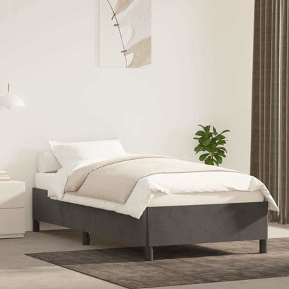 Bed Frame without Mattress Dark Grey 90x190 cm Single Velvet