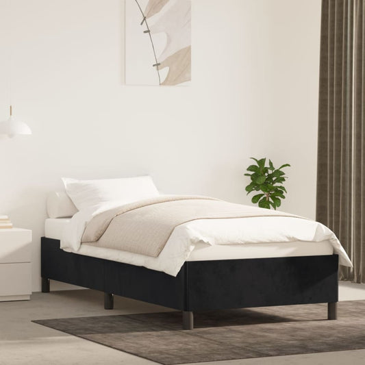 Bed Frame without Mattress Black 90x190 cm Single Single Velvet