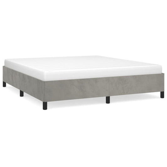 Bed Frame without Mattress Light Grey 135x190 cm Double Double Velvet