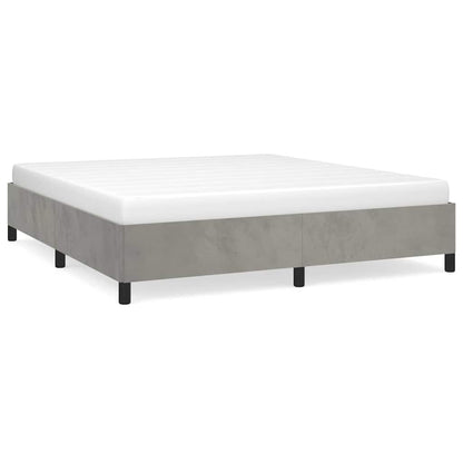 Bed Frame without Mattress Light Grey 135x190 cm Double Velvet