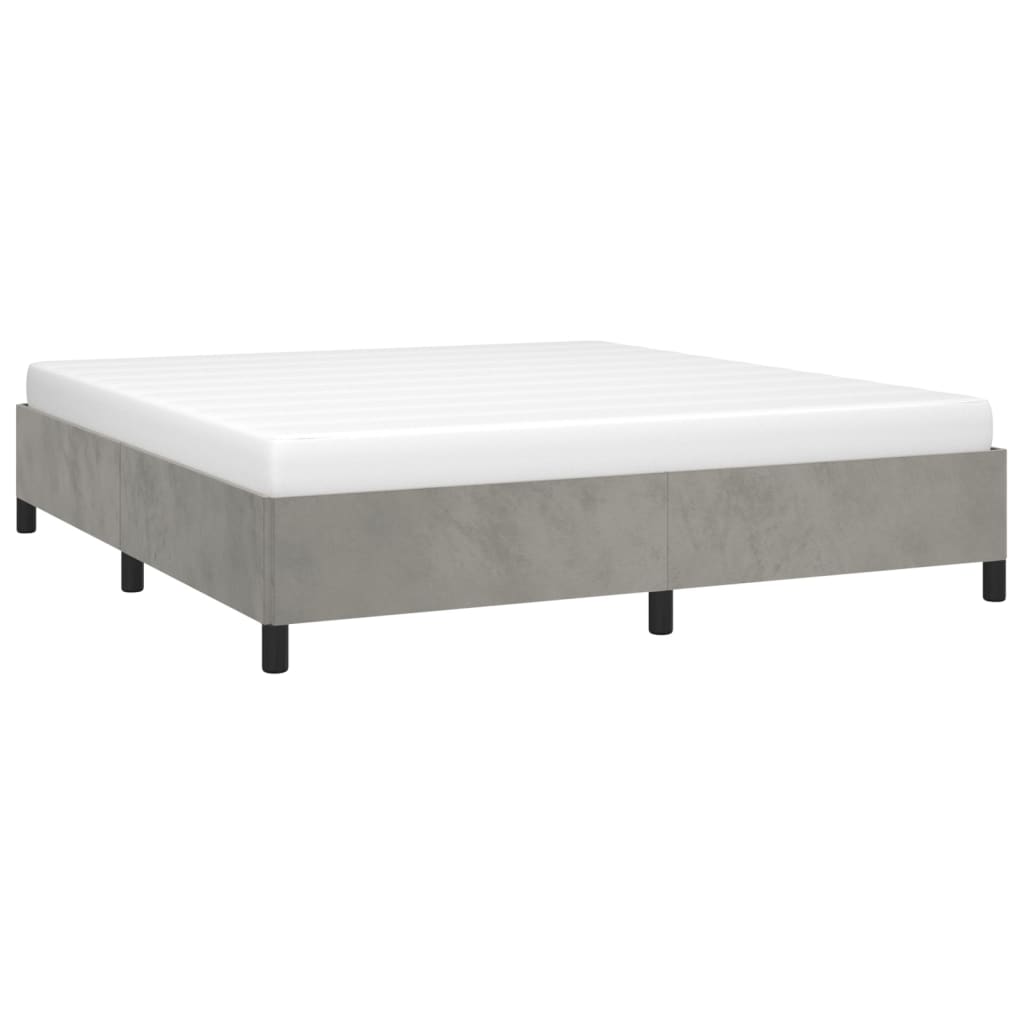 Bed Frame without Mattress Light Grey 135x190 cm Double Double Velvet