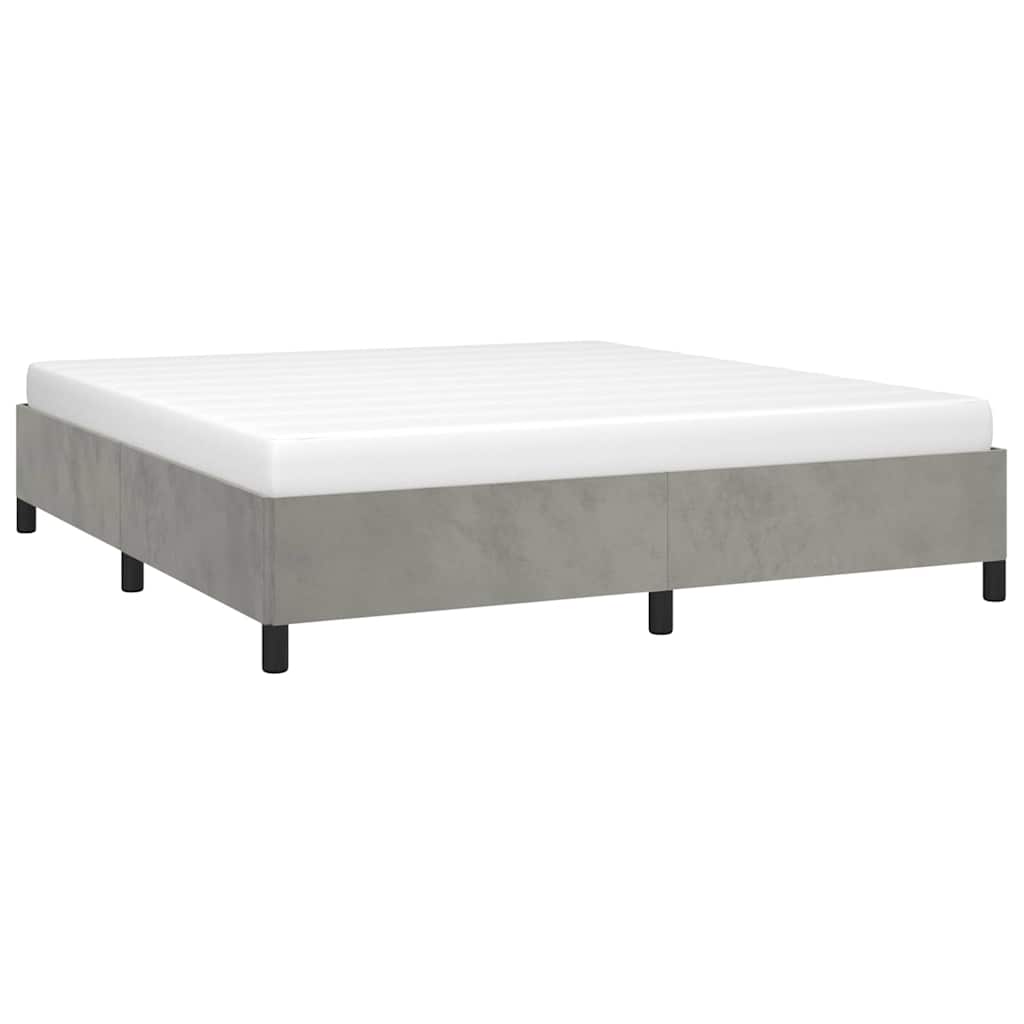 Bed Frame without Mattress Light Grey 135x190 cm Double Velvet