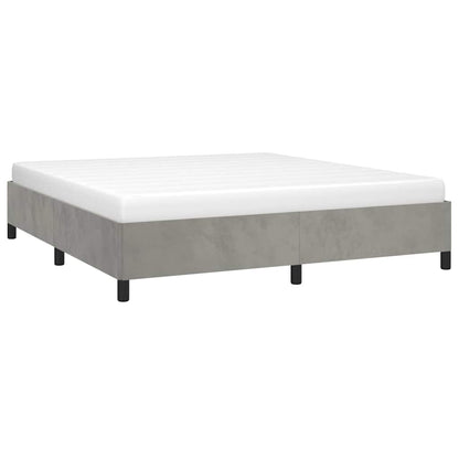 Bed Frame without Mattress Light Grey 135x190 cm Double Velvet