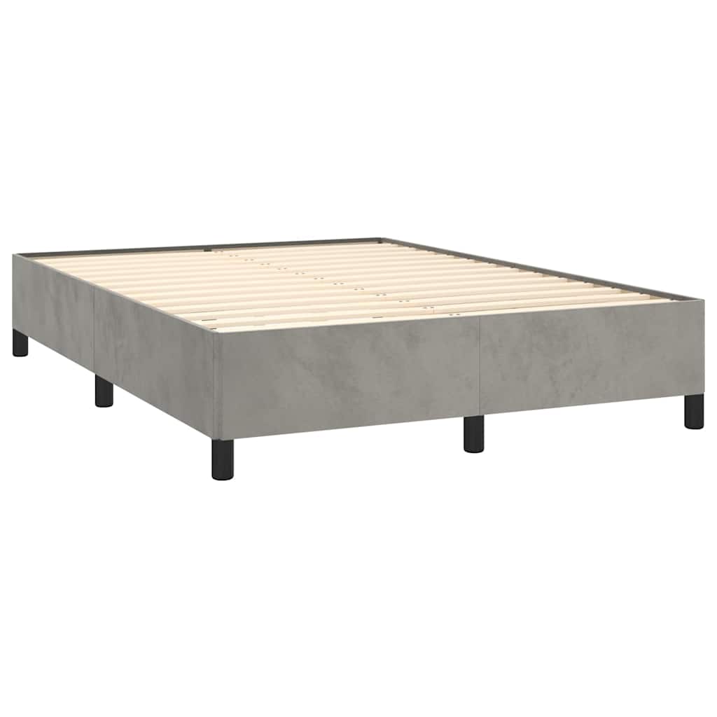 Bed Frame without Mattress Light Grey 135x190 cm Double Velvet