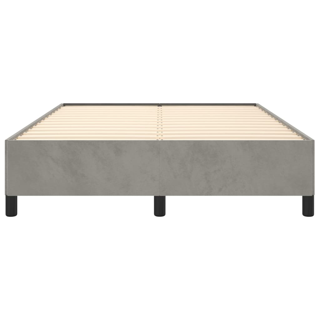 Bed Frame without Mattress Light Grey 135x190 cm Double Double Velvet