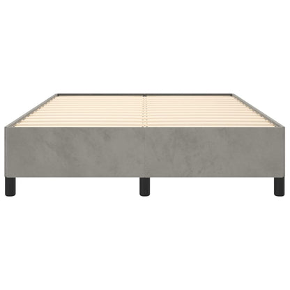 Bed Frame without Mattress Light Grey 135x190 cm Double Double Velvet