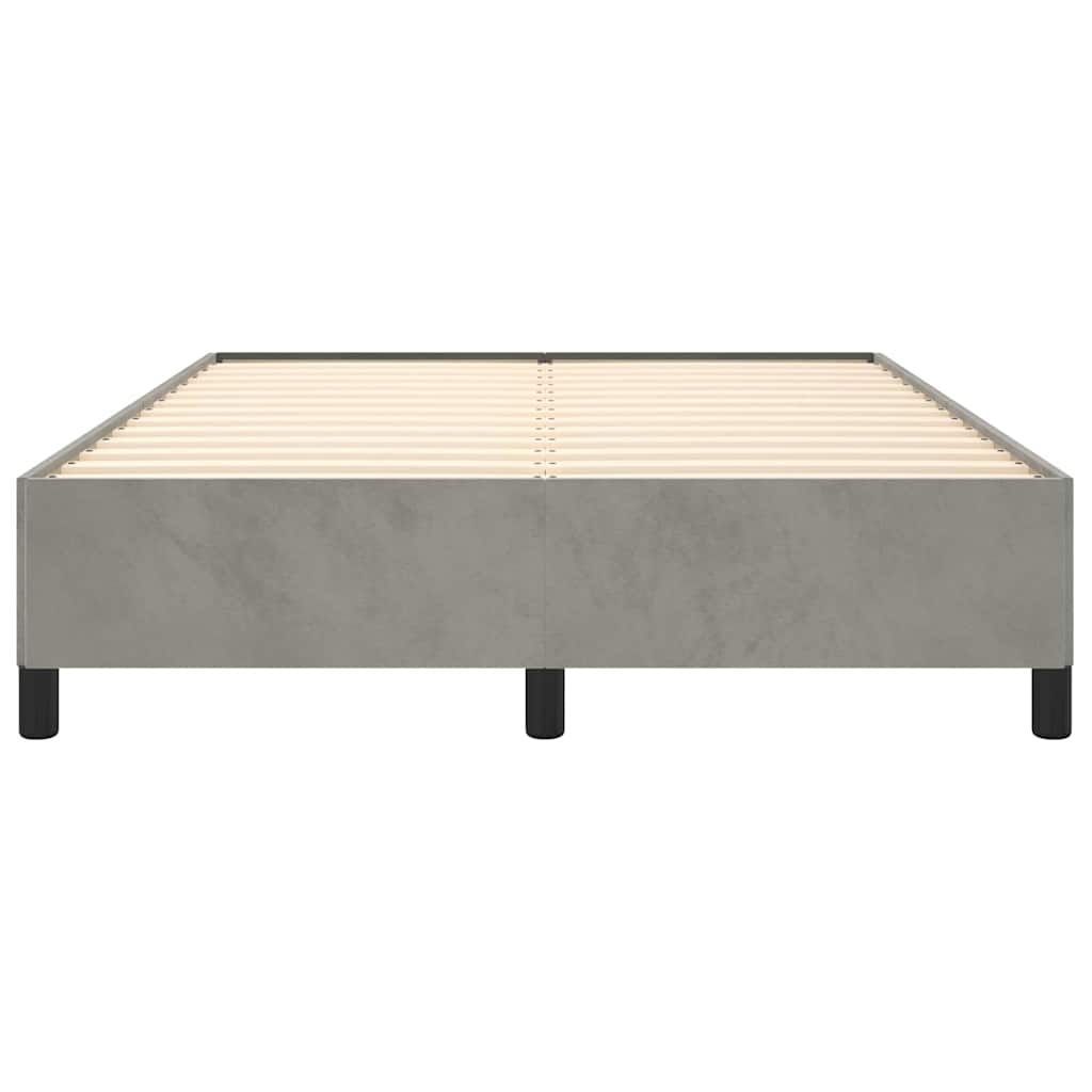 Bed Frame without Mattress Light Grey 135x190 cm Double Velvet
