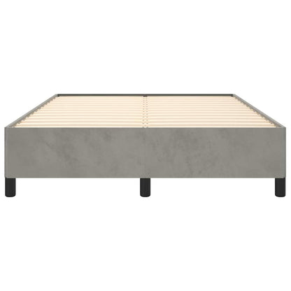 Bed Frame without Mattress Light Grey 135x190 cm Double Velvet