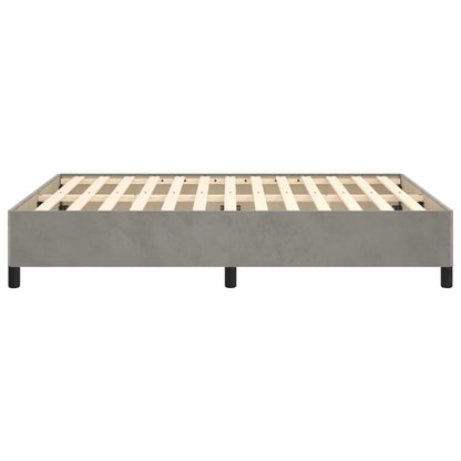 Bed Frame without Mattress Light Grey 135x190 cm Double Double Velvet
