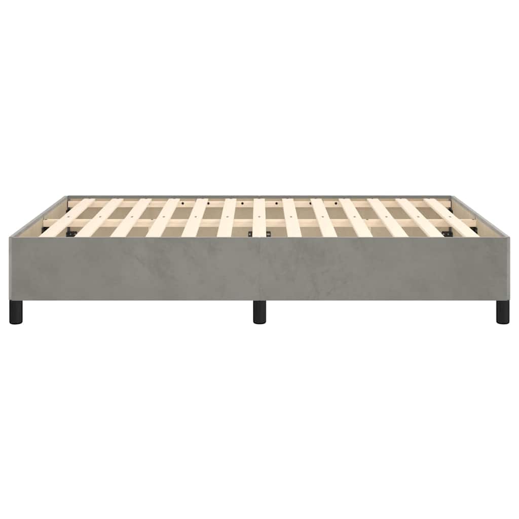 Bed Frame without Mattress Light Grey 135x190 cm Double Velvet