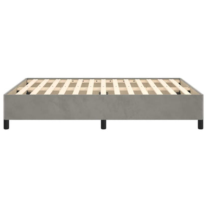 Bed Frame without Mattress Light Grey 135x190 cm Double Velvet