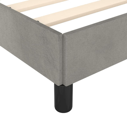 Bed Frame without Mattress Light Grey 135x190 cm Double Double Velvet