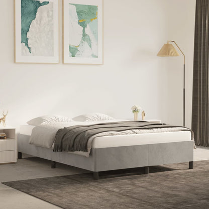 Bed Frame without Mattress Light Grey 135x190 cm Double Double Velvet