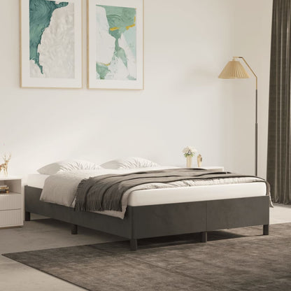 Bed Frame without Mattress Dark Grey 135x190 cm Double Double Velvet