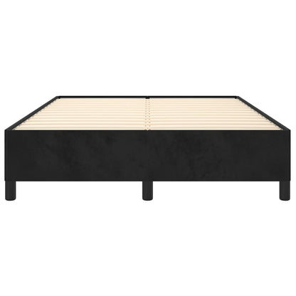 Bed Frame without Mattress Black 135x190 cm Double Double Velvet