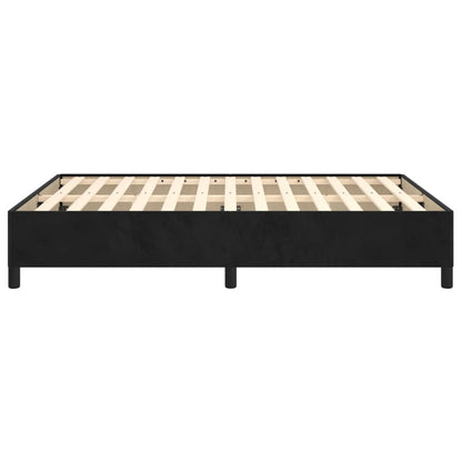 Bed Frame without Mattress Black 135x190 cm Double Double Velvet