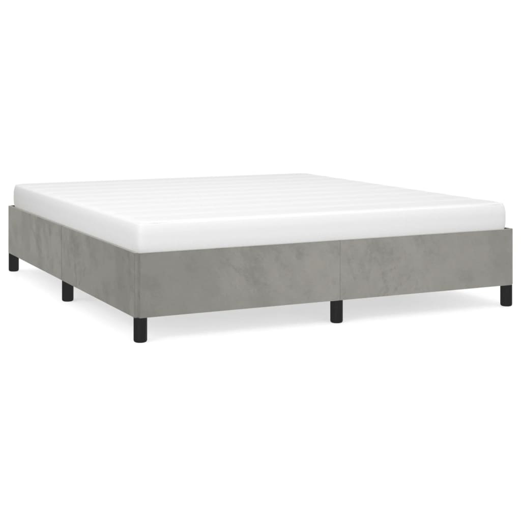 Bed Frame without Mattress Light Grey Super King Velvet