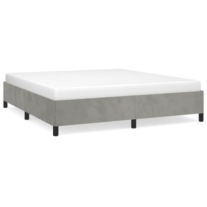 Bed Frame without Mattress Light Grey Super King Velvet