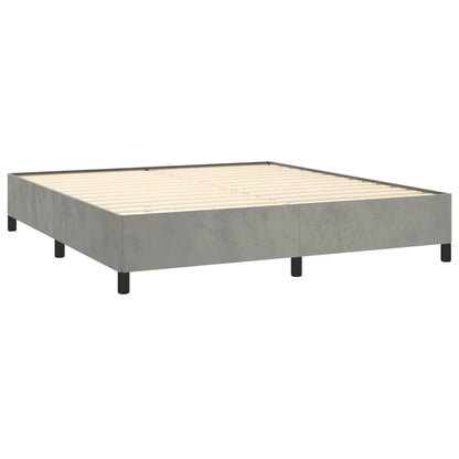 Bed Frame without Mattress Light Grey Super King Velvet