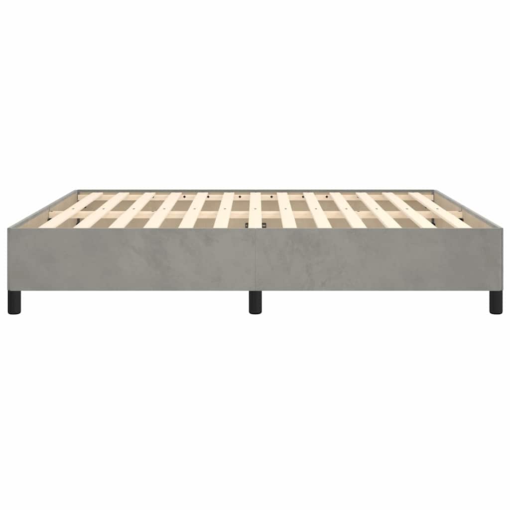 Bed Frame without Mattress Light Grey Super King Velvet