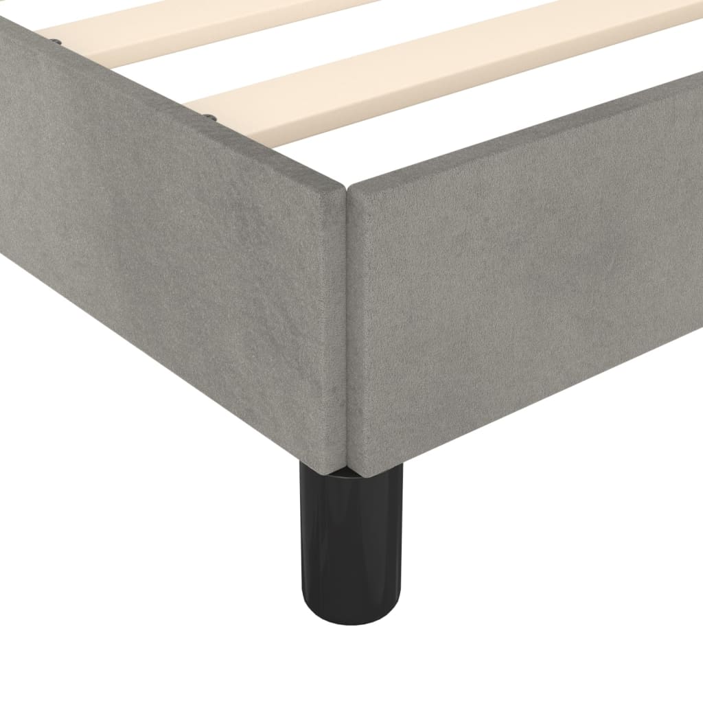 Bed Frame without Mattress Light Grey Super King Velvet