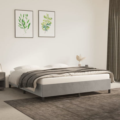 Bed Frame without Mattress Light Grey Super King Velvet