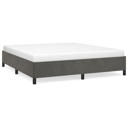 Bed Frame without Mattress Dark Grey Super King Velvet