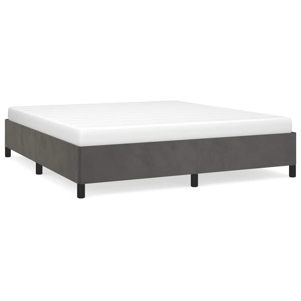 Bed Frame without Mattress Dark Grey Super King Velvet