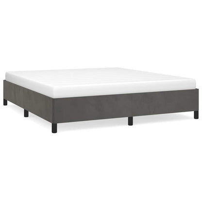 Bed Frame without Mattress Dark Grey Super King Velvet