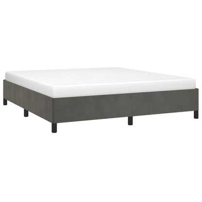 Bed Frame without Mattress Dark Grey Super King Velvet