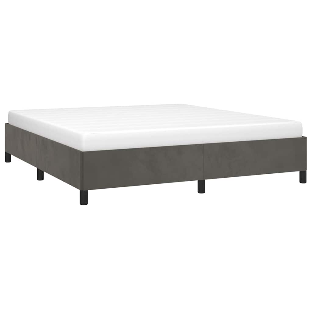 Bed Frame without Mattress Dark Grey Super King Velvet