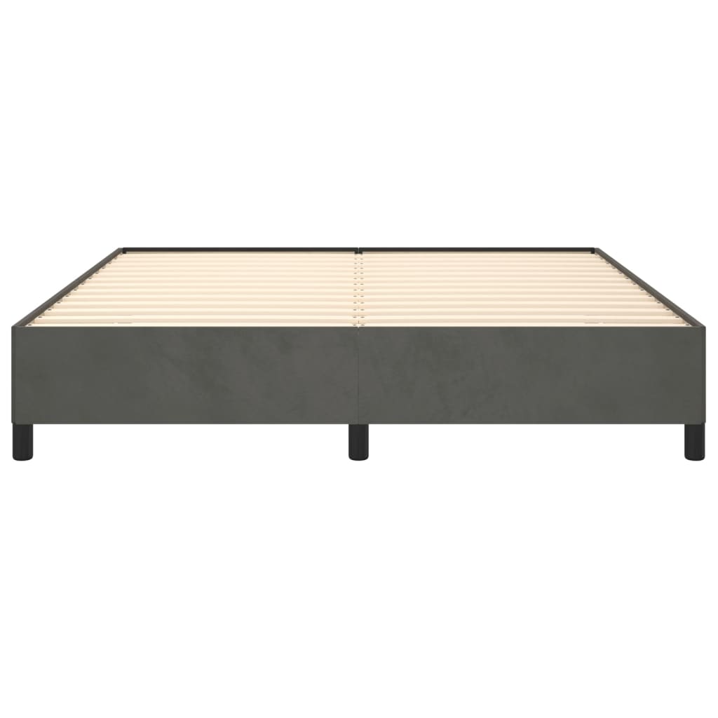 Bed Frame without Mattress Dark Grey Super King Velvet