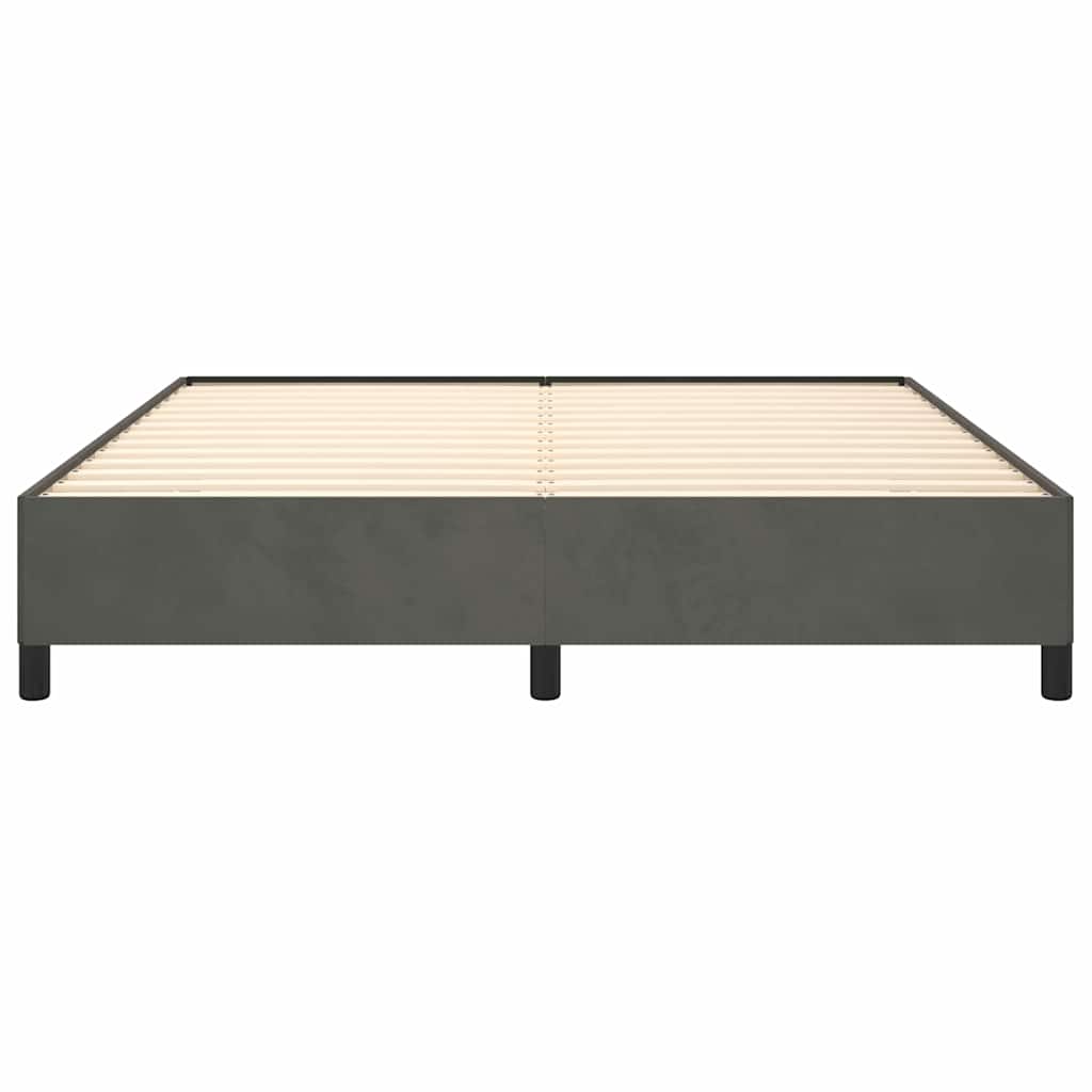 Bed Frame without Mattress Dark Grey Super King Velvet