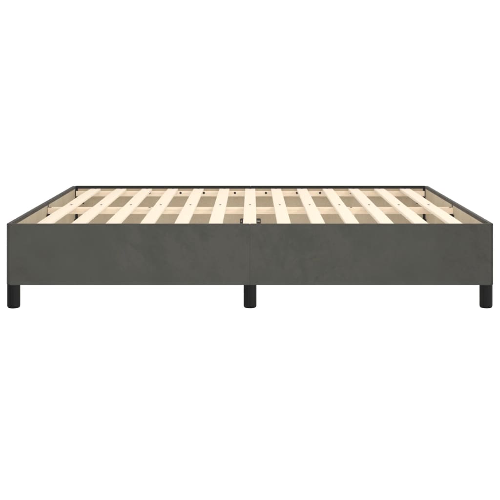 Bed Frame without Mattress Dark Grey Super King Velvet