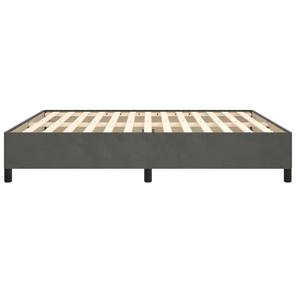 Bed Frame without Mattress Dark Grey Super King Velvet