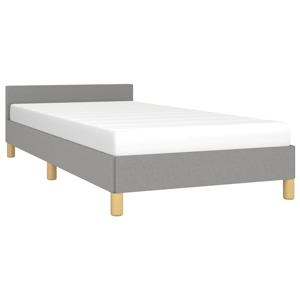 Bed Frame without Mattress Light Grey 90x190cm Single Fabric