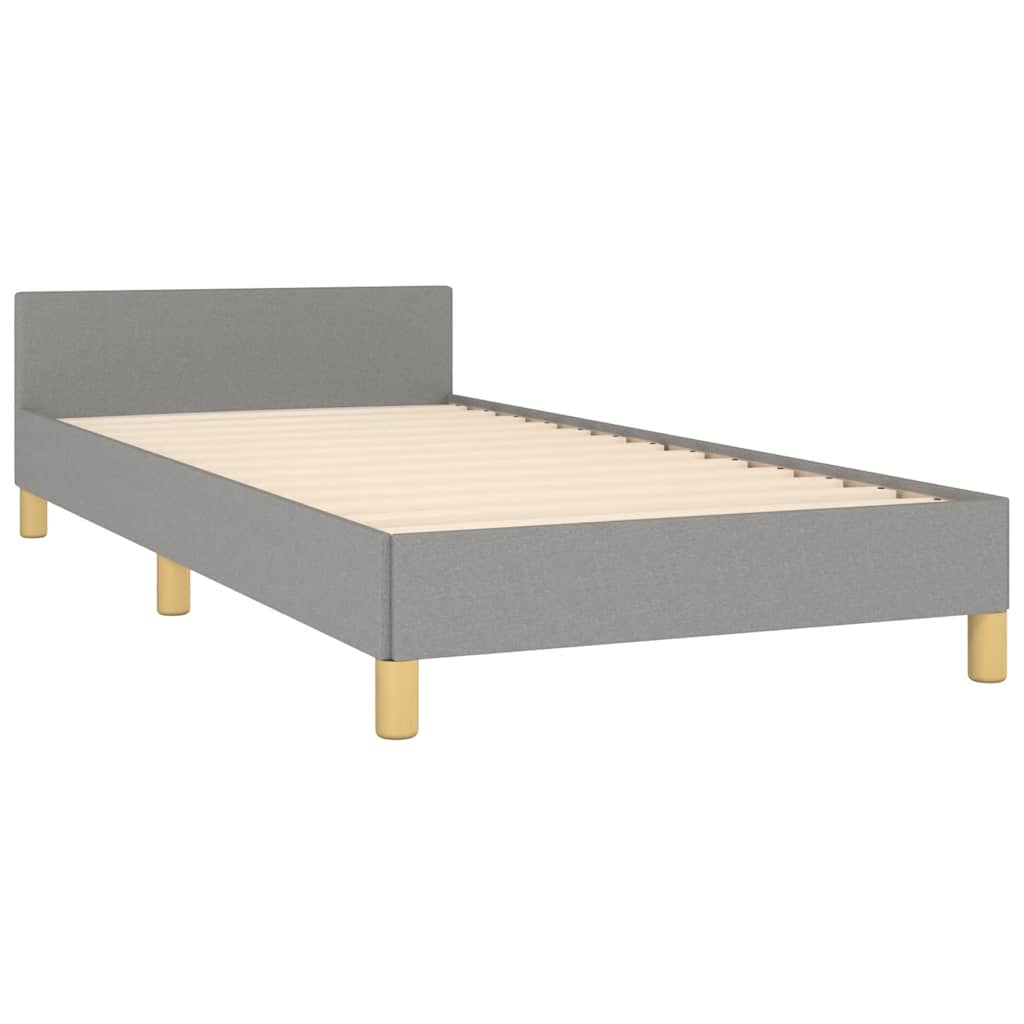 Bed Frame without Mattress Light Grey 90x190cm Single Fabric