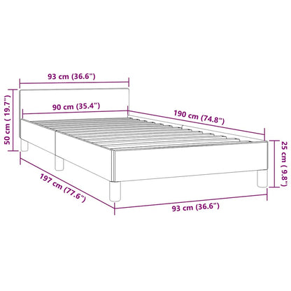Bed Frame without Mattress Light Grey 90x190cm Single Fabric