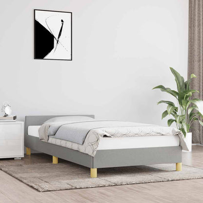 Bed Frame without Mattress Light Grey 90x190cm Single Fabric