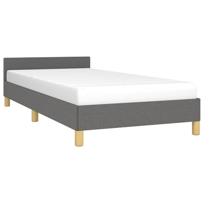 Bed Frame without Mattress Dark Grey 90x190cm Single Fabric