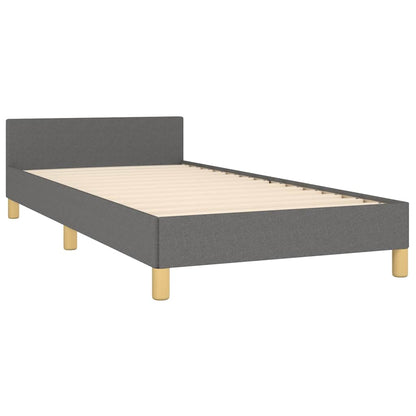 Bed Frame without Mattress Dark Grey 90x190cm Single Fabric